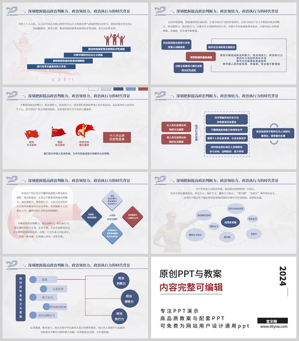 经典党课ppt增强政治三力重要论述课件