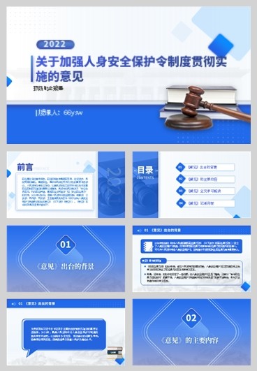 学习2022年关于加强人身安全保护令制度贯彻实施的意见ppt